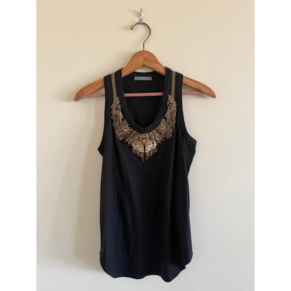 Alexander McQueen Beaded Black Tank Top